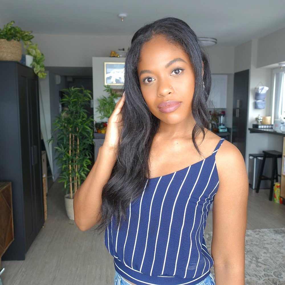 Blue Stripe Tie Back Top